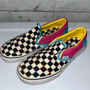 EUC Vans Classic Women’s Slip-On Crazy Check Shoes Size 7 (EUR 37)